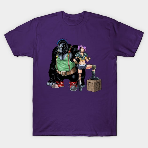 Gorilla and PunkGirl! T-Shirt by SheVibe